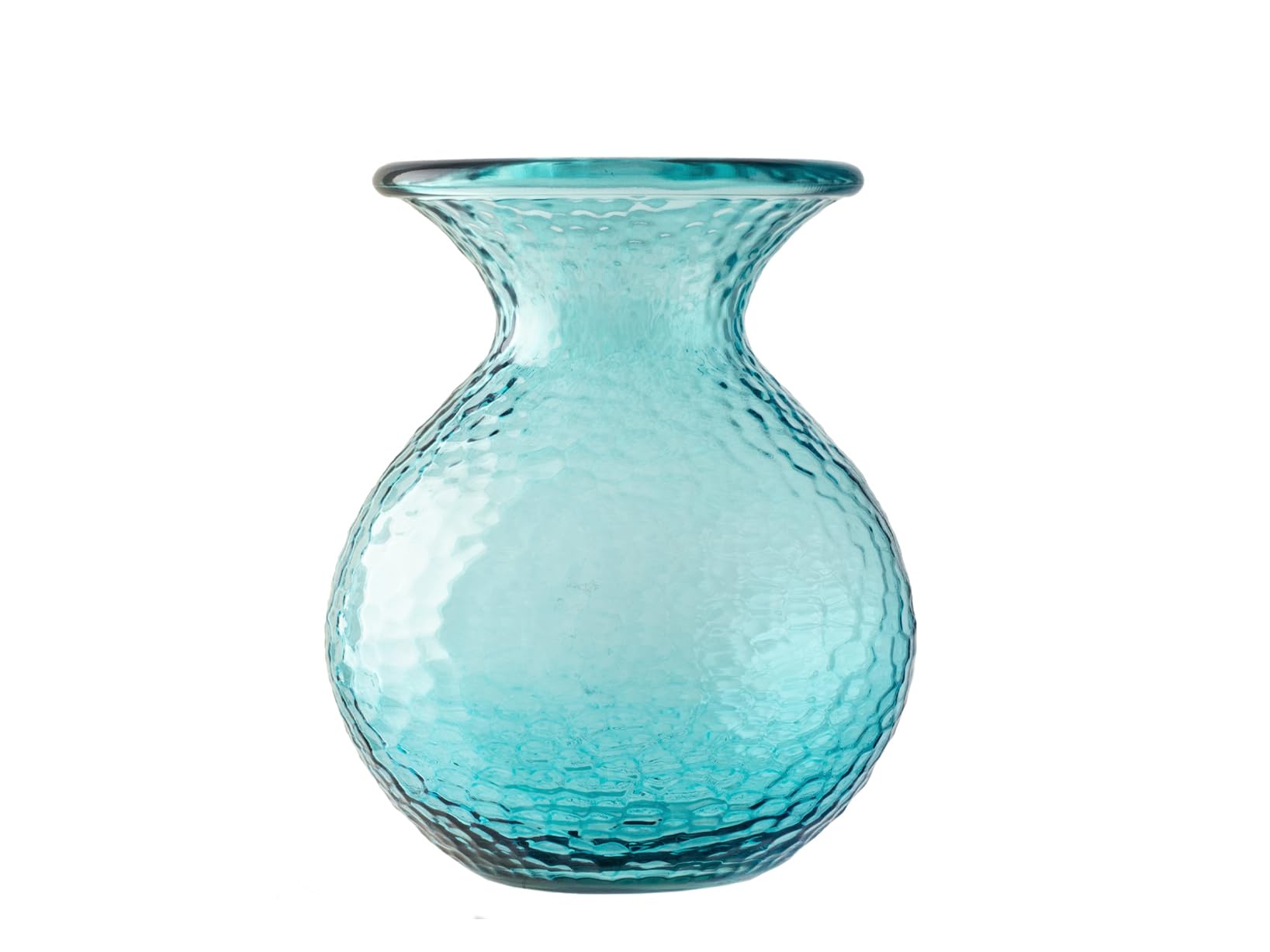 H&H Paradise Vase in 100% Recycled Glass, Bush-hammered, Light Blue, 24.5 cm