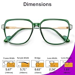 VISOONE Oversized Blue Light Blocking Glasses with