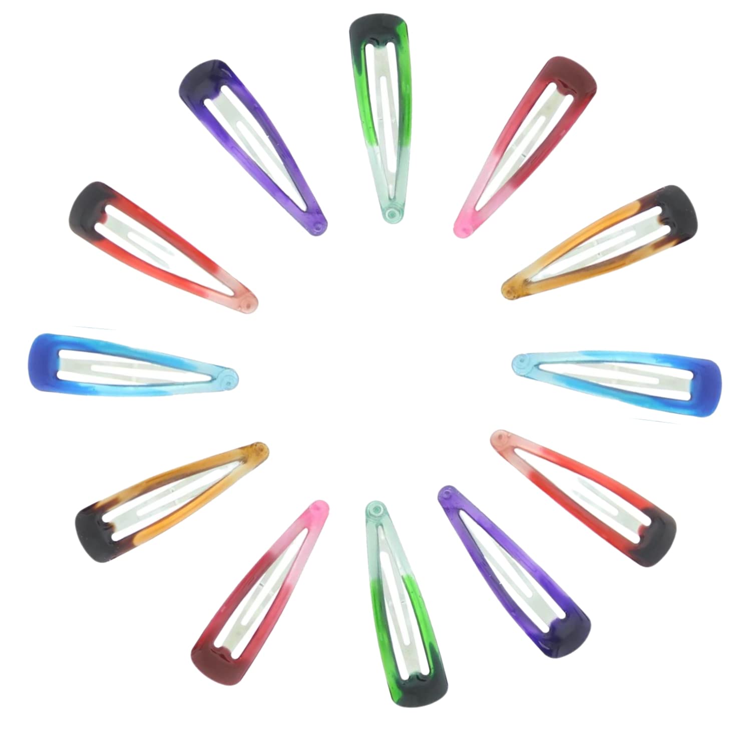 Topkids Accessories 12pc Snap Clips 5cm / 2" Snap Hair Clips Women Girls Kids Sectioning Slide Hair Grip Styling Fine Hair Thick Hair Bendies Sleepies School Uniform Colours Epoxy (12 Rainbow)