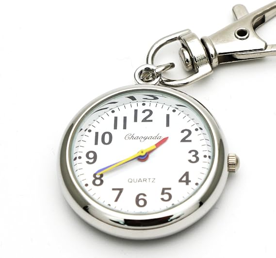 Amazon Majestic キーホルダー 時計 ナースウォッチ 懐中時計 フック式 カラフル 可愛い 見やすい ポケットウォッチ クォーツ式 シルバー 懐中時計 腕時計 通販