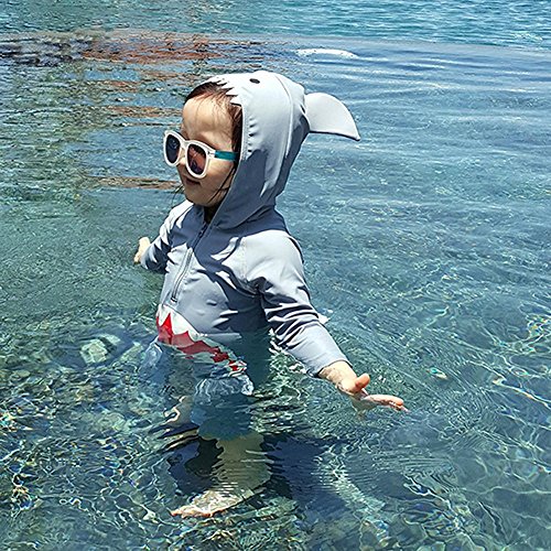 Collager Toddler Baby Boys Girls One-Pieces Cute Rash Guard Long Sleeve Swimsuit Sun Protection Bathing Suit