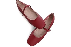 TN TANGNEST Leather Flats for Women Comfortable Square Toe Slip On Flats Soft Work Flats Retro Mary Jane Flats