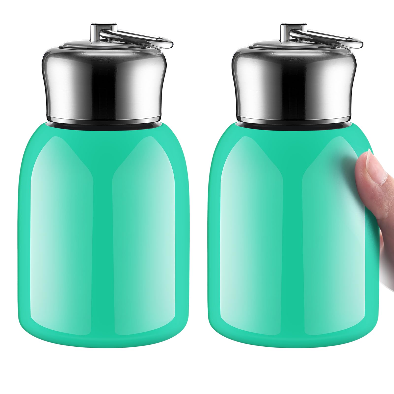 Photo 1 of Mifoci 1pc 10oz Mini Water Bottles Stainless Steel Slim Insulated Thermal for Hot Cold Drink Thermal Small Vacuum Portable Water Bottle for Women Gifts Travel Camping Hiking (Mint Blue)