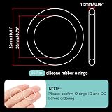 sourcing map Silicone O Rings 0.79" ID 0.91" OD 1/16" White VMQ Seal Gasket 30pk view 2