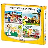 Puzzle Games For Toddlers Set Of 4 Puzzles For Ages 3 + Years Old an Increasing Difficulty Level - Professions Kids Activity Books