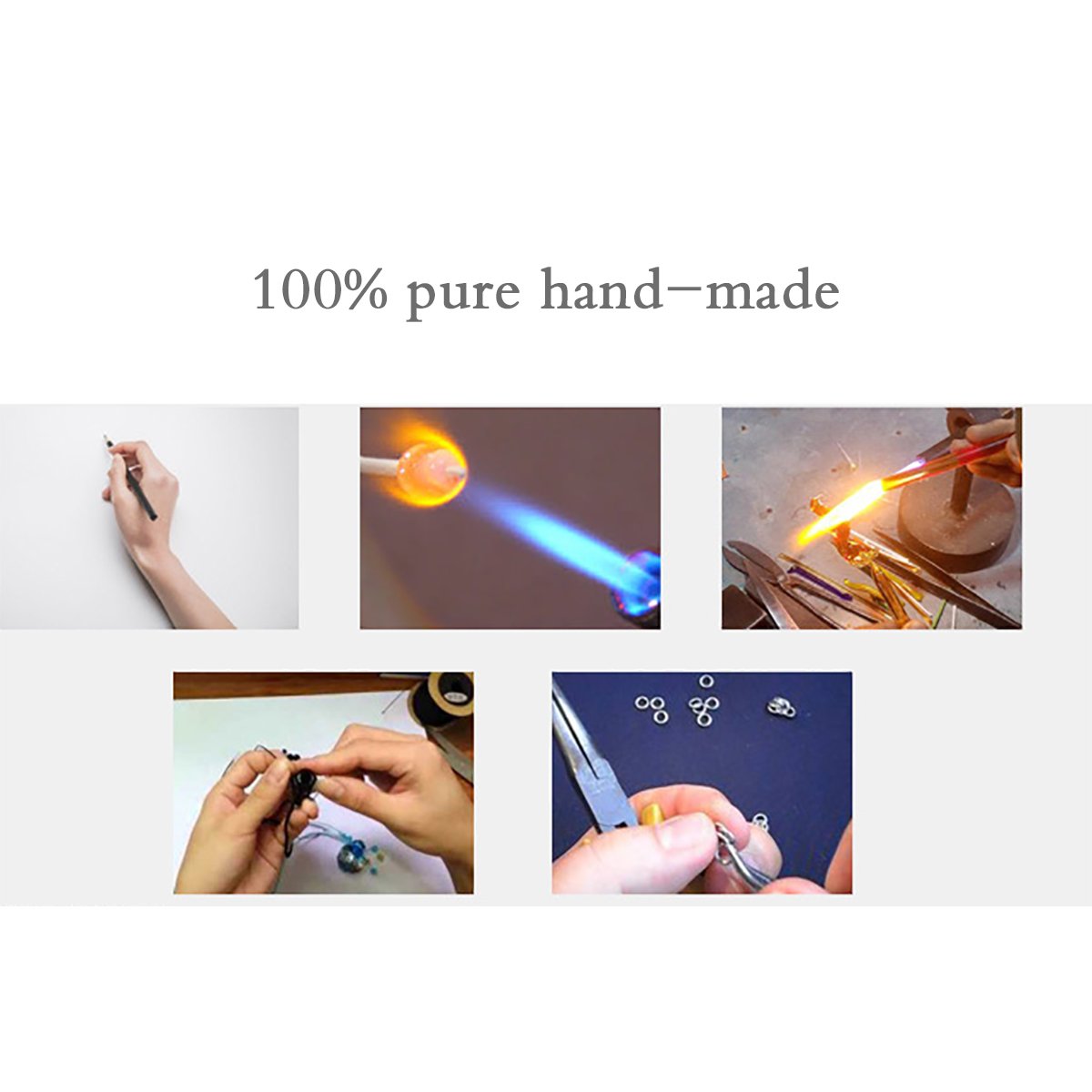 Aromatherapy Essential Oil Diffuser Necklace, JMT® Italy Premium Glass Handcraft Aroma Pendant With Adjustable Chain Full Length 20\'\'-28\'\', Free Accessories Gifted (Diamond Blue)