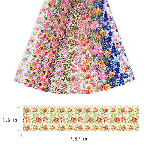 Dasaba 10 Sheets Nail Art Foil Transfer Stickers Easy to Transfer Nail Decals Multicolor Flowers Nail Art Stickers for DIY Nail Decor Crafting and Jewelry Designs