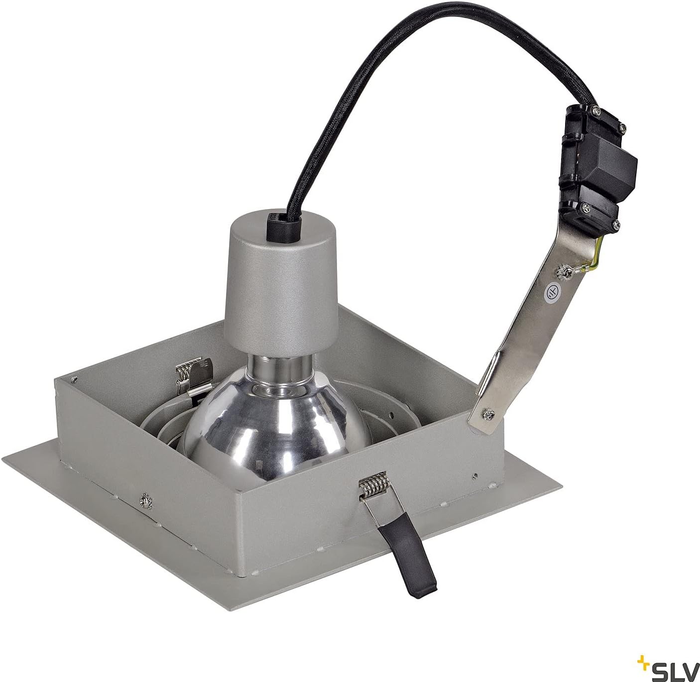 SLV Recessed Ceiling Light Square DL 195 / Spotlight, floodlight, Ceiling Spotlight, recessed Light LED, Indoor Lighting / G12 70W Grey - Image 3