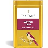 Tea Forte Winter Chai Loose Leaf Tea Canister | Makes 35-50 Cups, Handcrafted Loose Leaf Herbal Tea Blend, Airtight Decorative Canister, Premium Gift for Tea Lovers