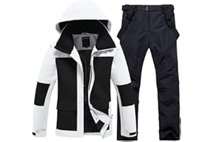YEEFINE Men's Ski Suit Two Piece Insulated Snowboard Snow Jacket and Pants Set Waterproof Snowsuits Winter Outdoor