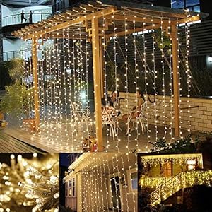 LE 306 LED Curtain Lights for Bedroom Wall, Plug in Window Hanging Fairy String Lights, Indoor Outdoor Wedding Party…