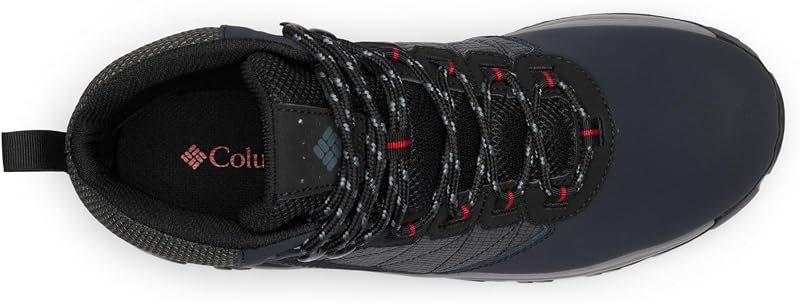 Botas de trekking e caminhadas Mid Rise impermeáveis para caminhadas transversais masculinas, Botas de trekking e caminhadas de altura média impermeáveis, pretas/vermelho montanha, 8