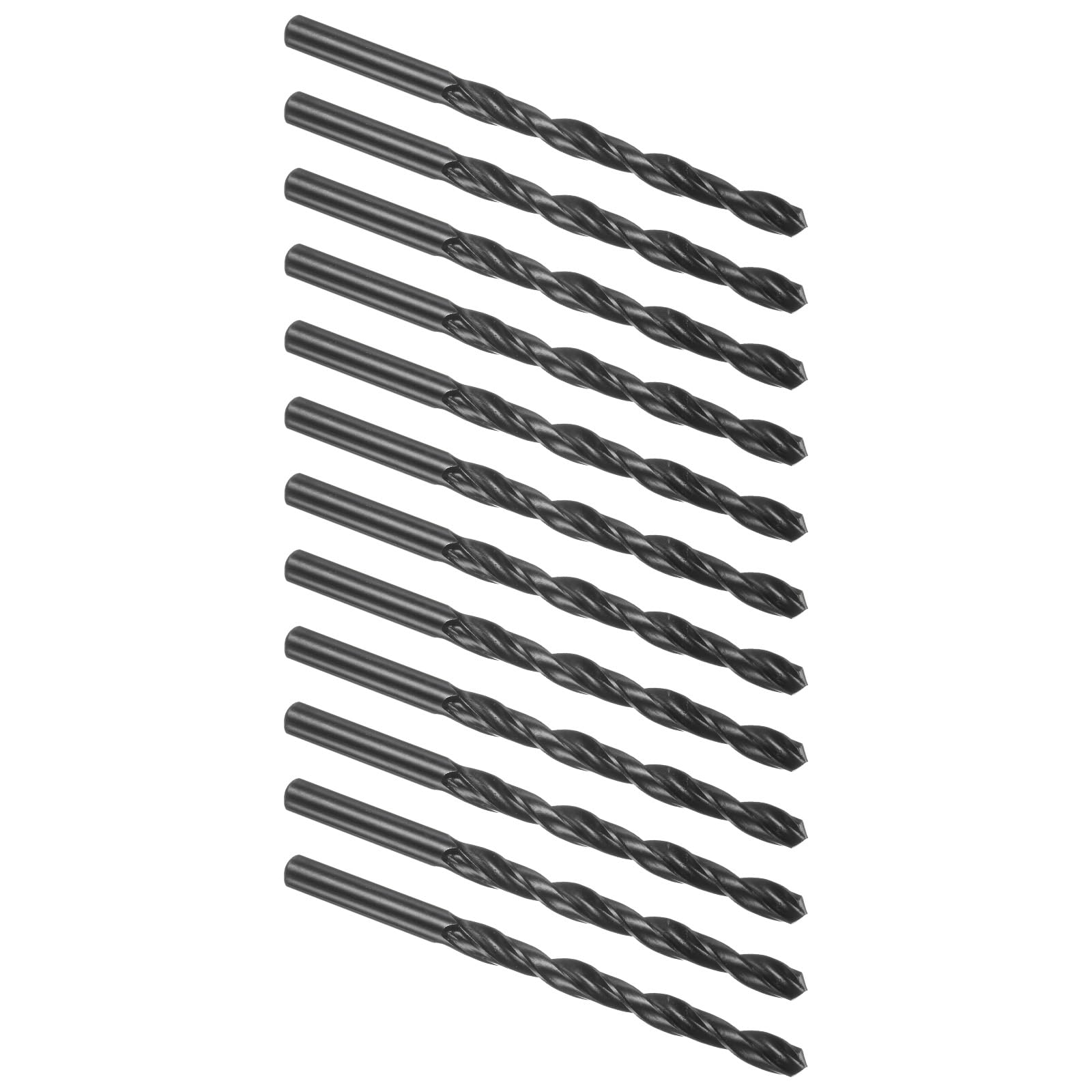 Kozelo 12PCS Twist Drill Bit - [9/32"] High-Speed Steel Round Shank Jobber Bit Set Black for Metal Wood Plastic Steel Use, 75mm/2.95" Blade Length