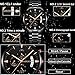 KASHIDUN Men's Watches Luxury Sports Casual Quartz Wristwatches Waterproof Chronograph Calendar Date Stainless Steel Band Black Color (A Black Rose)