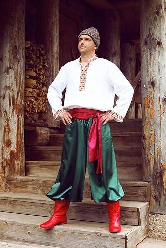 Amazon Com Ukrainian Costume Men Vyshyvanka Traditional Slavic Clothing Folk Dancing Wear Handmade