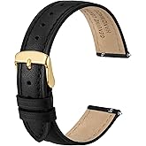 Anbeer Flat Thin Elegant Genuine Leather Watch Strap,Quick Release Replacement Watch Band for Women,Band Size 12mm 14mm 16mm 18mm 20mm 22mm for Choose