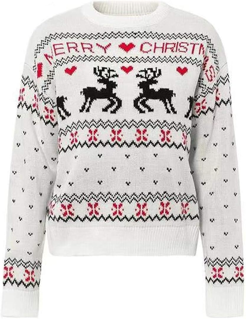 Christmas Sweater Elegant Women Jumper Pullover Tops Coat Plus Size Winter Casual Girls Warm 