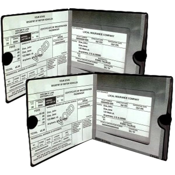 Amazon.com: Clear Insurance Card Registration Holder & ID Sleeve –  Dual-Pocket 4″ × 5⅝″ | Full Transparency Insurance Card Protector Glove Box 