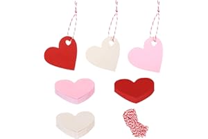 FLAGMAX Valentines Day Tags,Printable Valentine Tags Red Kraft Paper Wedding Valentines Gift Tags with 78.7 Inch String for Valentine's Day Wedding Party Gift Wrapping Labeling 150 Pieces