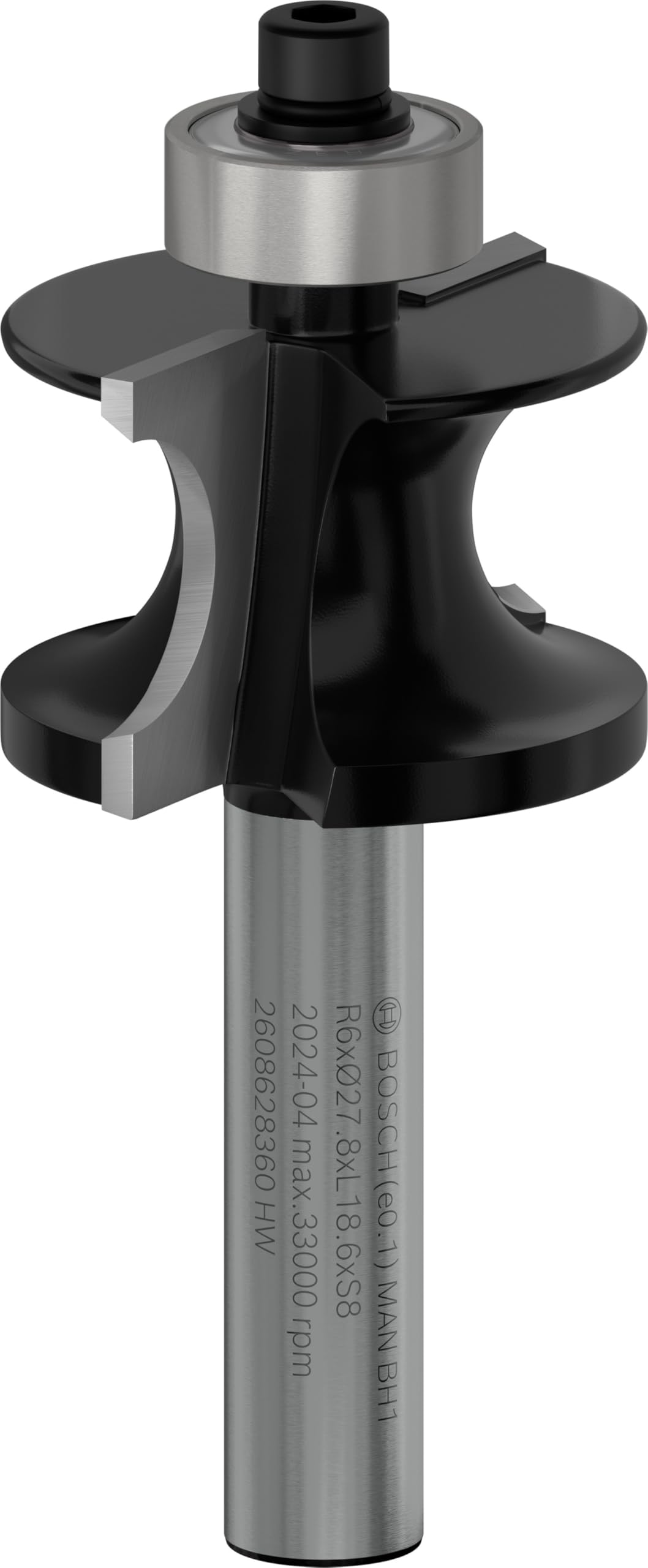 Bosch 2608628360 Roman Ogee Bit, 0 V, Silver/Black, 27.8 x 19 x 8 mm