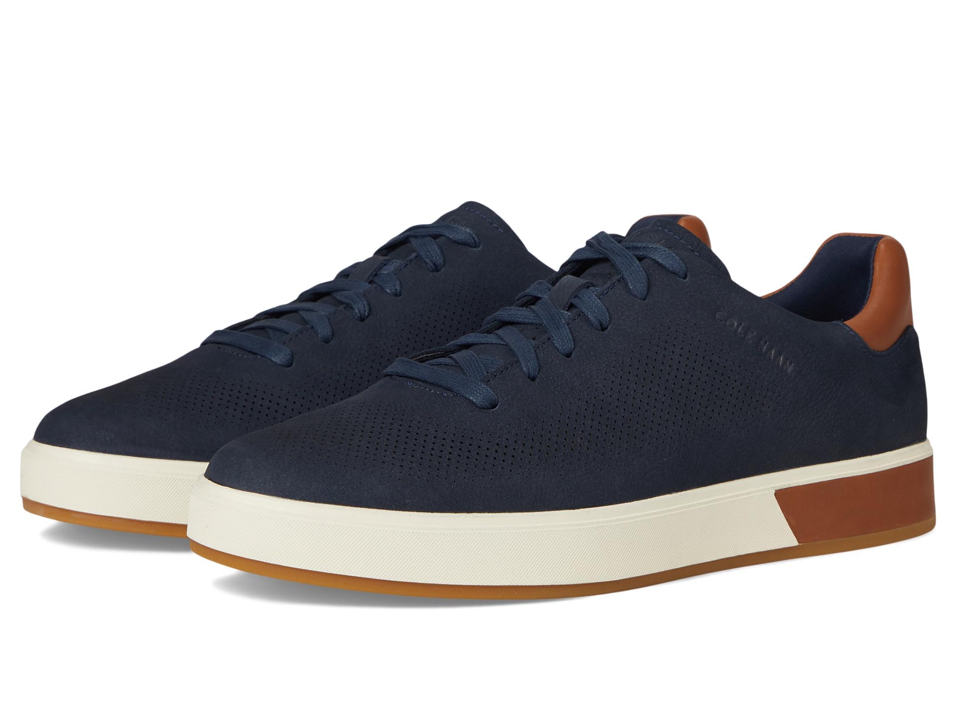 Cole Haan Men’s Grandpro Angleace Sneakers, Navy Blazer/British Tan/Gum, 7.5-M US
