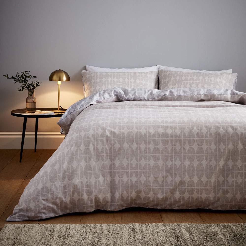 Content By Terence Conran Orby Ovals 200 Thread Count Cotton Double Duvet Set, Natural
