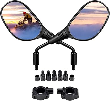 Amazon Com Kemimoto Atv And Motorcycle Rear View Mirrors For 7 8 Inch Handlebars 360 Degrees Ball Type Adjustment 8mm And 10mm Screws Compatible With Sportsman Scrambler Fourtrax Snowmobile Bicycle Automotive
