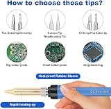 Flintronic 60W Adjustable Soldering Iron Kit 200-480℃ with 5 Tips Stand 10g view 3
