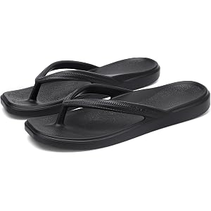 TIKVAW Women's Square Toe Flip Flops with Arch Support Thong Sandals | Cushioned Footbed, Lightweight Flexible, Comfortable,