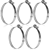 COFINA 5PCS Heavy Duty Quick Release Hose Clamps,1"-4 1/2"(25-114mm) Stainless Steel Adjustment Range Large Quick Installation Worm Gear Clamps for Garden,Fuel Line,Pool,Automotive,Mechanical,Home