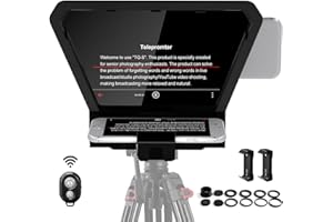 GVM GREAT VIDEO MAKER GVM Teleprompter Portable for iPad, Tablet, Smartphone & DSLR Cameras, Teleprompter Kit with Remote Control & Flexible Holder, teleprompter for Smartphone APP Compatible with iOS/Android