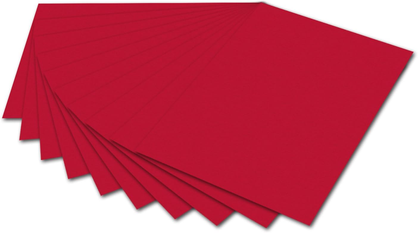 folia 6118 Photo Card Brick Red 50 x 70 cm 300 g/m² 10 Sheets for Crafts and Creative Design of Cards Window Pictures and Scrapbooking