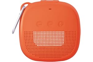 AOTNEX Silicone Case for Bose SoundLink Micro Bluetooth Speaker 1 PC, Soft Waterproof Shockproof Cover with Portable Metal Hook Fits Bose Micro Speaker for Secure Outdoor Protection (Orange)