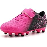 brooman Kids Firm Ground Soccer Cleats Boys Girls Athletic Outdoor Football Shoes
