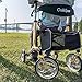 OasisSpace Aluminum Rollator Walker, with 10'' Wheels and Seat Compact Folding Design Lightweight Baking Complimentary Carry Bag (Champagne)
