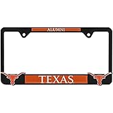 Elektroplate Officially Licensed – University of Texas Alumni Black Metal License Plate Frame with 3D Logos affixed | Premium Metal Car Tag Holder | Weather-Proof Automotive Accessory