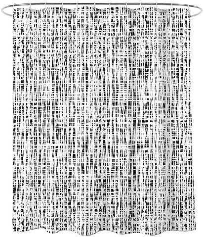 Grancens Fabric Modern Shower Curtain Print Black and White Waterproof Bathroom Accessories Home Decor Hooks Included (71x71,Abstract)