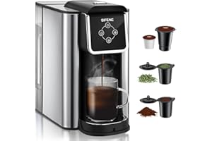 Coffee Machine, 3 in 1 Single Serve Coffee Maker, Personal Coffee Brewer for K-Pod Capsule, Loose Leaf Tea & Ground Coffee