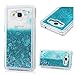 Grand Prime Case, Samsung Galaxy Grand Prime Case - Flowing Liquid Floating Bling Quicksand Glitter Sparkle Stars Hard PC Cover Cute Slim Protective Cover Stylus Pen Dust Plug by Badalink - Blue