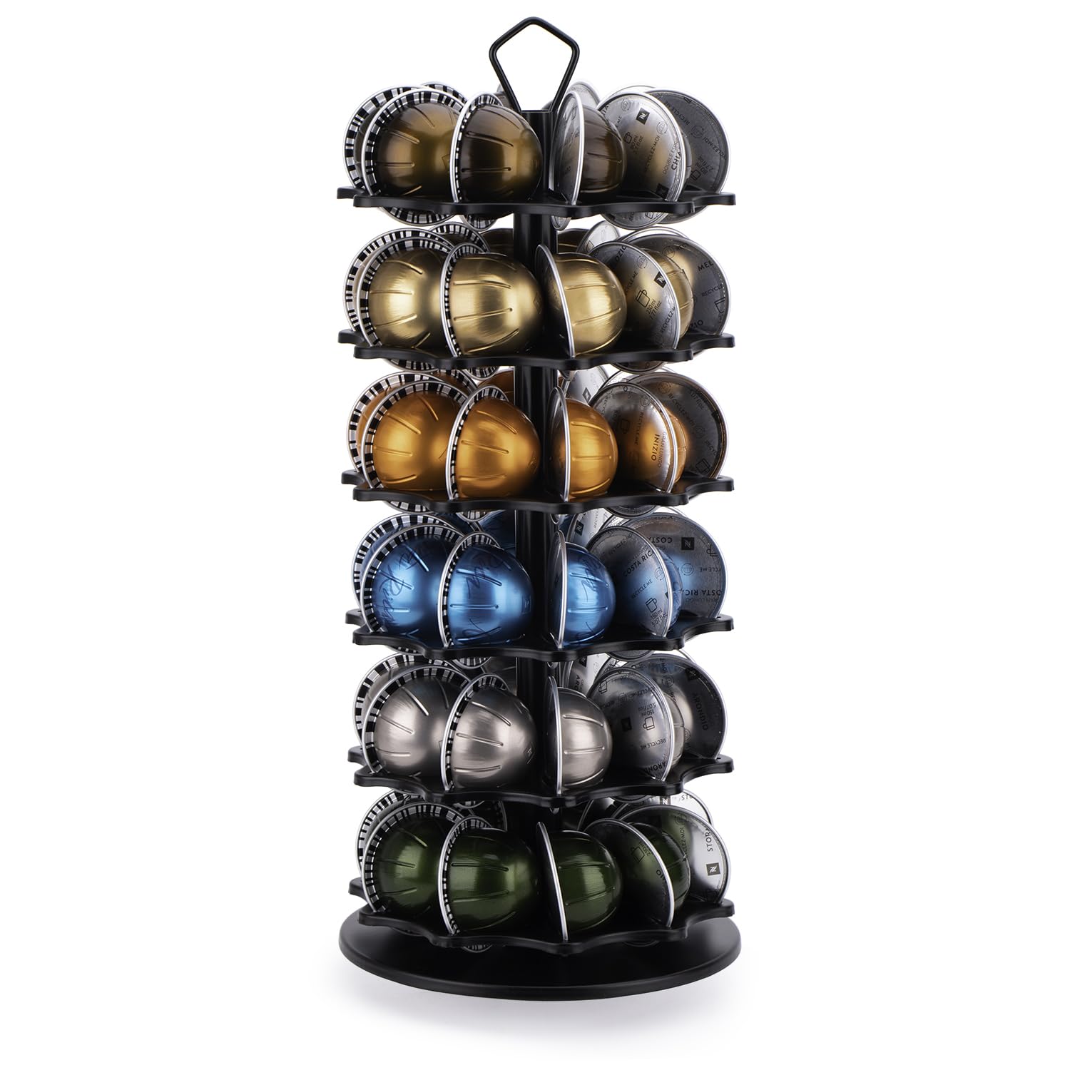 HiveNets 6 Tier Coffee Pod Holder Carousel for Vertuo Pod Storage Organizer (60 Pods)