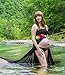 JL Store Maternity Chiffon Gown Split Front Maxi Photography Dress for Photo Shoot (black)