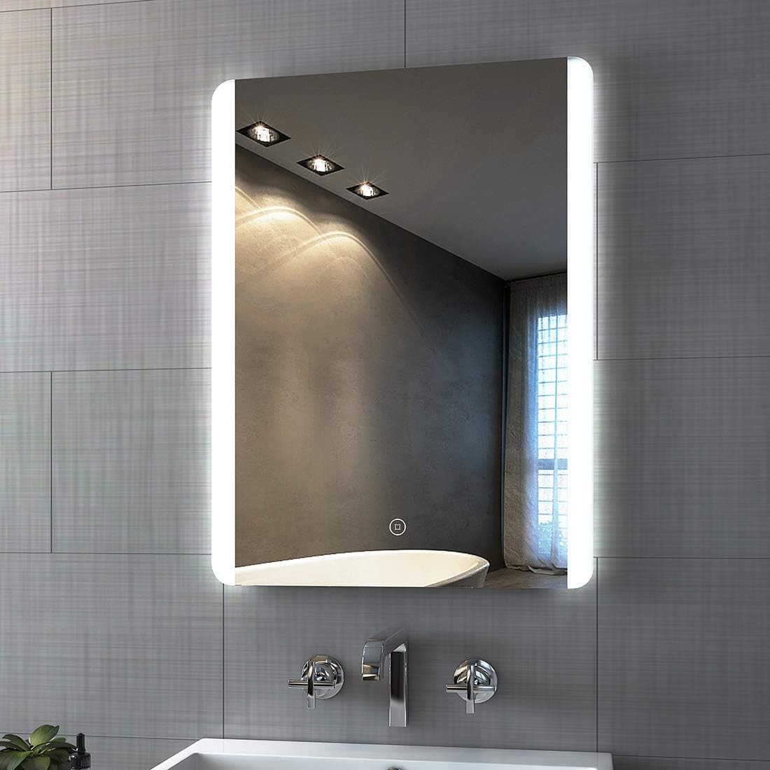 Duschdeluxe 600x800 mm Illuminated LED Bathroom Mirror with Demister