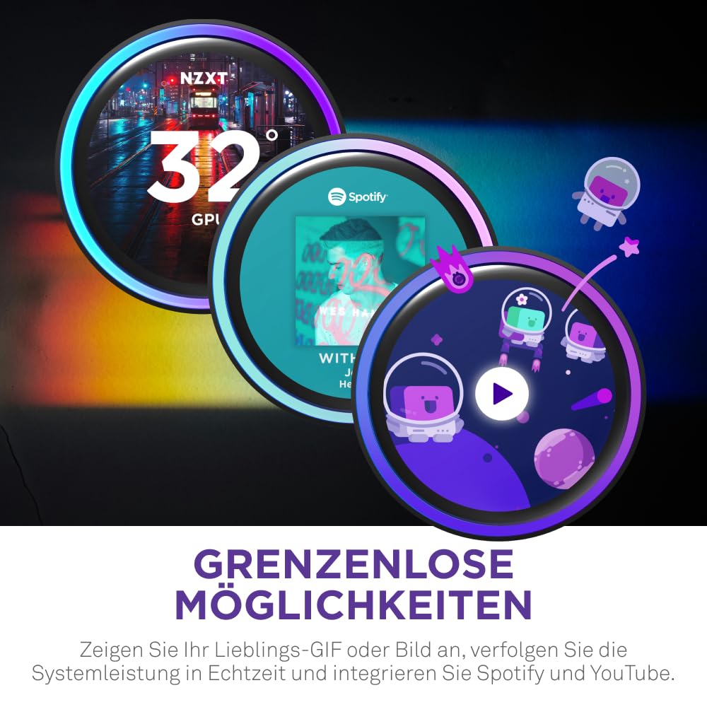 NZXT Kraken Serie – AIO CPU-Flüssigkeitskühler – Anpassbares LCD-Display – Hochleistungs-Lüfter – Kompatibel mit Intel® & AMD® Sockel – Elite 360 RGB – Schwarz 5