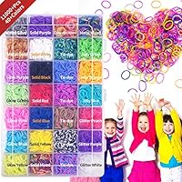 11900+ Rainbow Rubber Bands Refill Bracelet Loom Kit with Charms and Colorful S Clips, in 40+ Colors