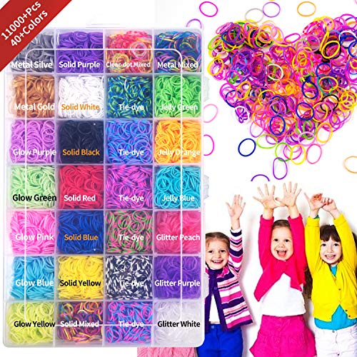 11900+ Rainbow Loom Rubber Bands Refill Bracelet Loom Kit with Charms & Colorful S Clips, in 40+ Colors - Thumbnail 7