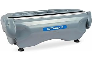 CARLISLE FOODSERVICE PRODUCTS San Jamar Saf-T-Wrap Plastic Wrap and Foil Dispenser for Commercial Kitchens, Bakeries, And Restaurants, Plastic, 18 Inches, Gray