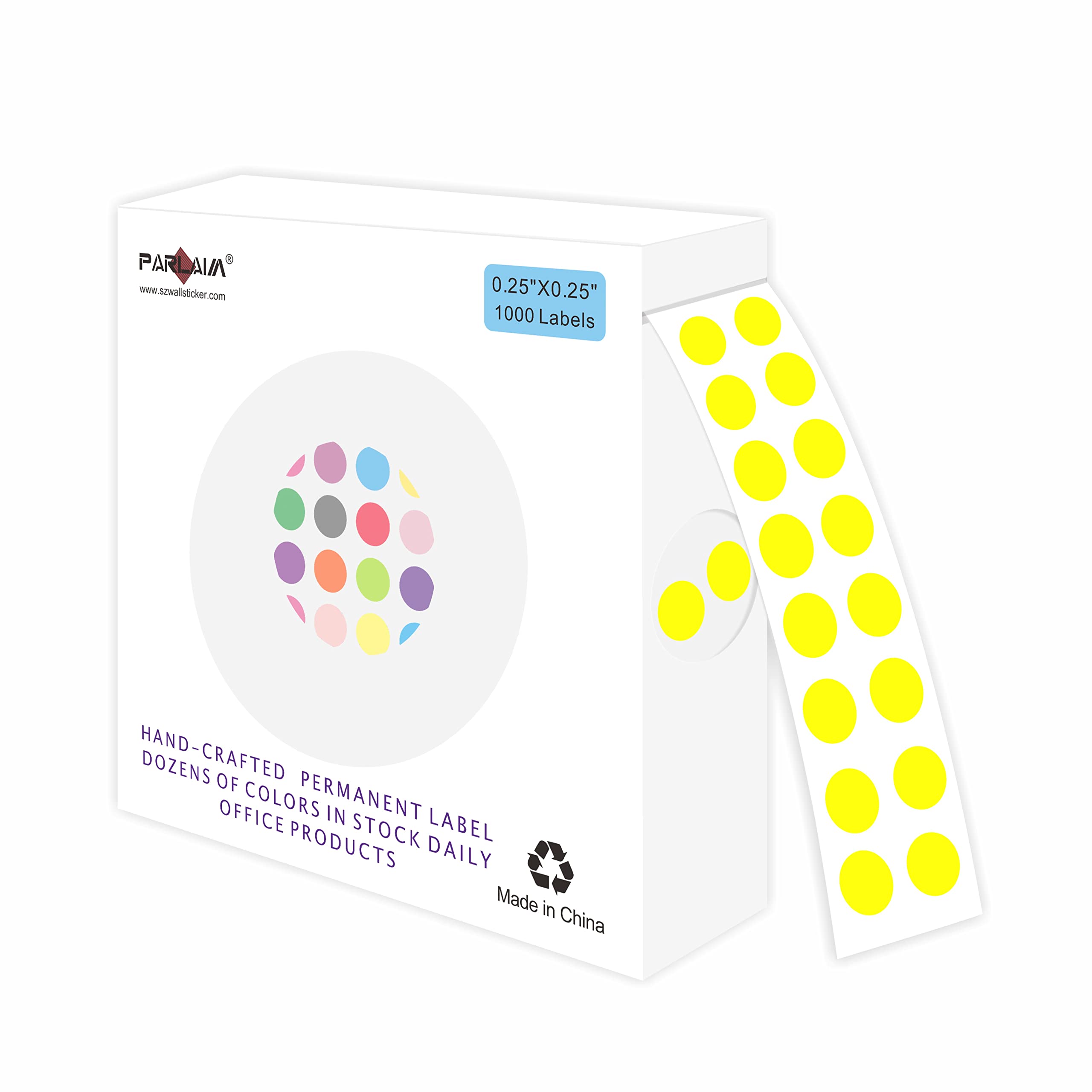 PARLAIM 1000PCS 1/4 Inch Round Color-Code Dot