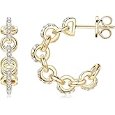 Moissanite Earrings Open Hoop Earring for Women S925 Sterling Silver Round Cut Sparkling VVS1 Lab Create Moissanite Half Hoops Hypoallergenic Pierced Sensitive Ear Jewelry Gift for Her