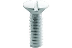 Prime-Line MP9191 Wall Plate Screws, 6-32 x 1/2 in, Steel Construction, White, Oval Head, Slotted Drive, (100-pack)