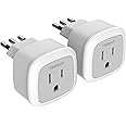 Italy Power Adapter,TESSAN Type L Italian Travel Outlet Electrical Adapter,Europe Plug Adaptor for USA to Italy Chile Uruguay